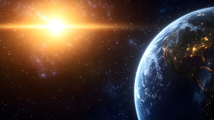 Serene Starry Sky with Blue Hues and Infinite Atmosphere at Dawn