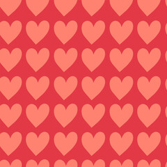 Valentine's Day seamless pattern. Red background