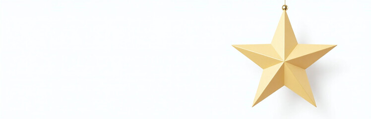 Obraz premium A Gold Paper Lamp Star Hangs Isolated On A White Background With Transparent Png Edges As A Christmas Decoration Item. 00001