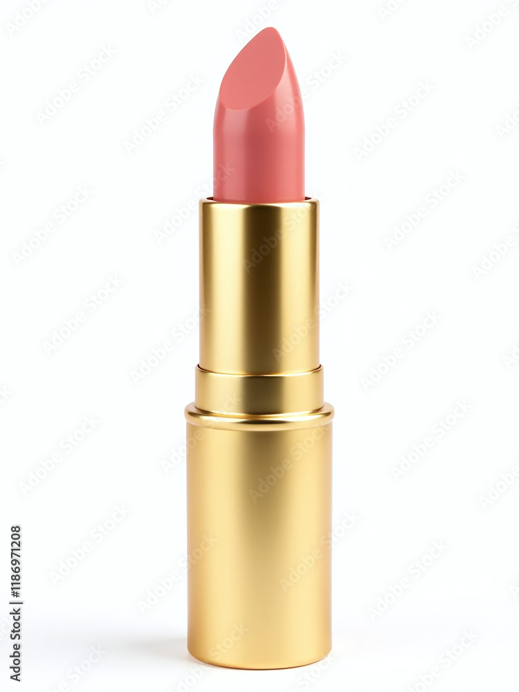 Poster a gold lipstick is isolated against a clean white background that also includes transparent png for 