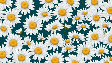 Elegant Daisy Flower Pattern Background for Creative Designs and Aesthetic Projects