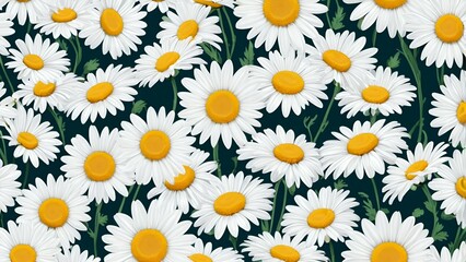 Elegant Daisy Flower Pattern Background for Creative Designs and Aesthetic Projects