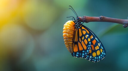 The Metamorphosis: A Stunning Capture of a Butterfly Emerging from its Chrysalis