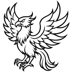 eagle with wings vector with white background