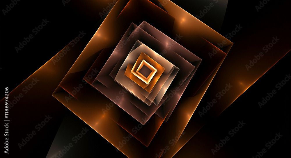 Poster abstract geometric shapes and designs in a modern artistic composition with layers and reflections