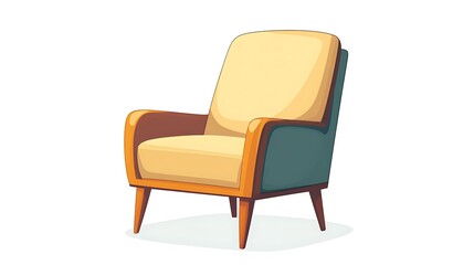 a red chair with a cushion