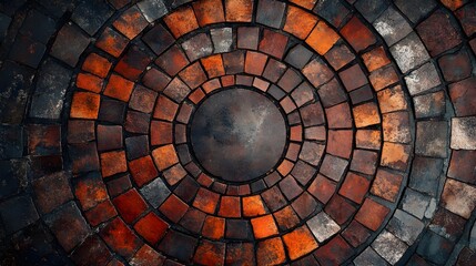 Fototapeta premium Warm Brown Mosaic Pattern with Photorealistic Textures and Sharp Focus