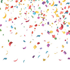 Gold and white celebration confetti on clean background for elegant party invites, glamorous festive banners, or minimal luxury decoration design