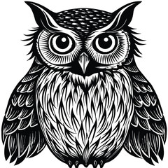 owl on a vector with white background