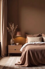 Modern interior design with Pantone 2025 Colour of the Year Mocha Mousse	
