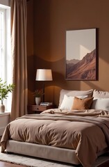 Modern interior design with Pantone 2025 Colour of the Year Mocha Mousse	
