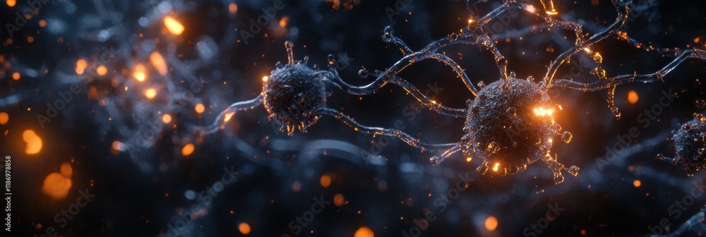 Poster detailed 3d visualization showcases virus structure with glowing rna strands and intricate capsid fe