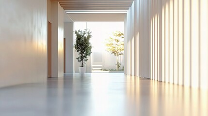 Obraz premium Modern Spacious Foyer of an Office Building with Natural Light