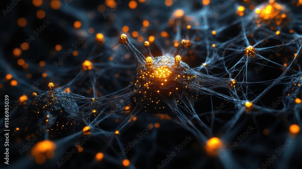 Aufkleber 3D visualization depicting intricate virus structure with spikes, RNA strands, and glowing molecular features. Generative AI