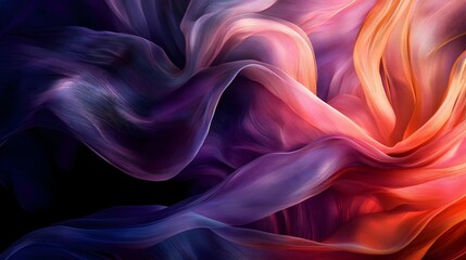 Obraz premium Abstract Gradient Waves in Pink and Purple Colors with Depth