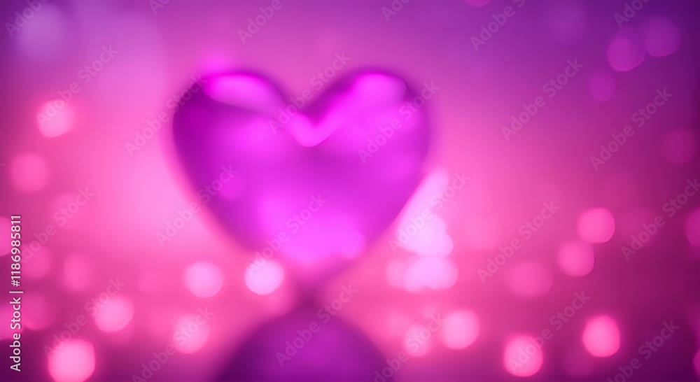 Aufkleber sparkling purple and pink heart shapes in a dreamy scene set against a soft bokeh background creatin