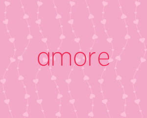 Valentines day background with heart curtain and text.