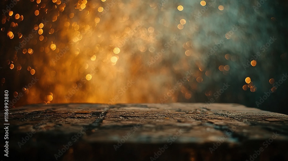 Poster natural bokeh background for empty tabletop display and showcase