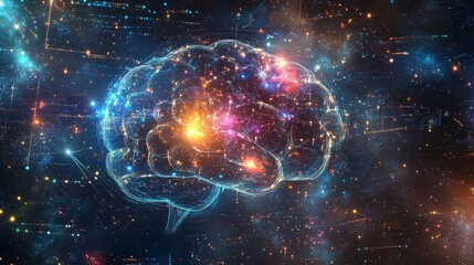 Digital background perfect for tech processes, neural networks, artificial intelligence, data transfer and security, ai generated background for digital storage, multimedia presentations