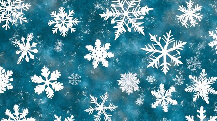 Gentle Blue Background with Scattered Snowflakes for Winter Theme