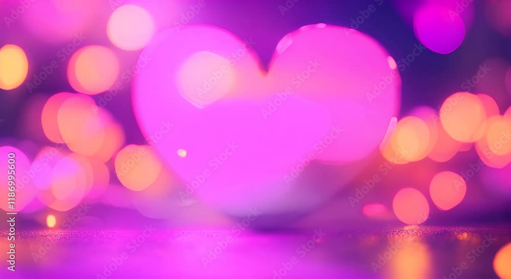 Poster soft heart shaped bokeh lights twinkle against a colorful blurred backdrop perfect for capturing a w