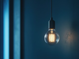 Hanging light fixture in a room