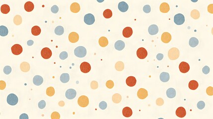 Colorful Seamless Pastel Polka Dot Pattern on Airy Background