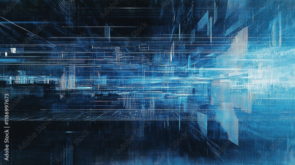 Poster abstract blue engineering vector with circuit lines and scale effect
