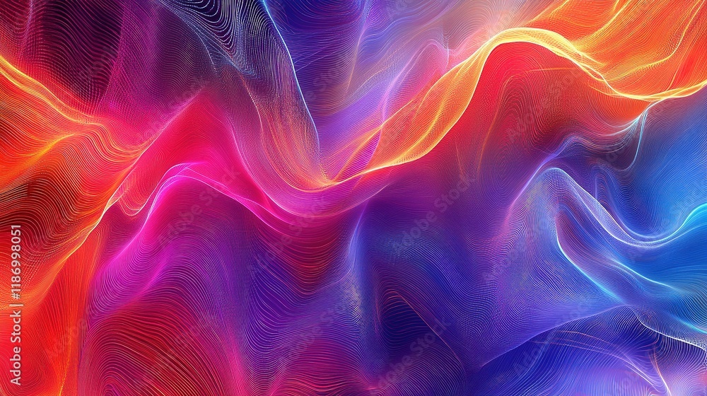 Aufkleber vibrant abstract 3d heatmap with colorful digital data streams