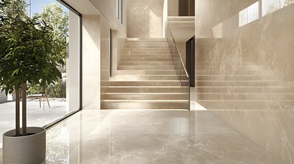 Obraz premium Elegant Marble Interior with Soft Veining and Neutral Colors