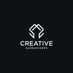 Collection of M letter logos. M logo with technology concept for brands.