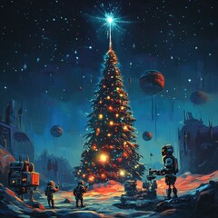 Astronauts Celebrate Christmas on an Alien Planet