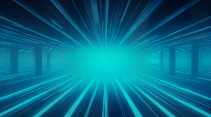 Abstract Glowing Blue Tunnel