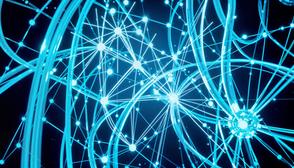 Abstract Network of Glowing Lines