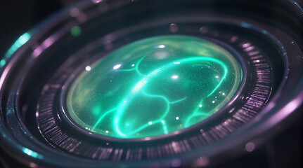 Close-up of Glowing Energy Orb