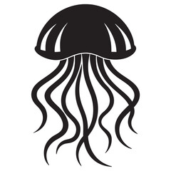 jellyfish icon silhouette vector illustration on a white background