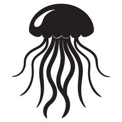 jellyfish icon silhouette vector illustration on a white background