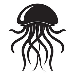 jellyfish icon silhouette vector illustration on a white background