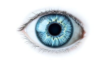 Eye anatomy illustration highlighting cornea, lens, and optic nerve on a white background