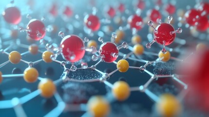 Red and Yellow Atoms Bonded In a Complex Structure