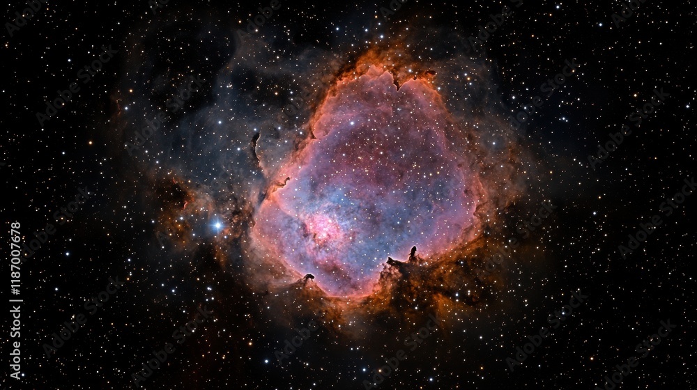 Wall mural stunning nebula with bright stars and galactic background in space