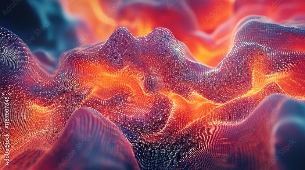 Aufkleber futuristic abstract dynamic wave patterns in vibrant colors