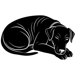 rhodesian ridgeback Dog Sleeping black silhouette vector,  silhouette Design vector icon with white background	