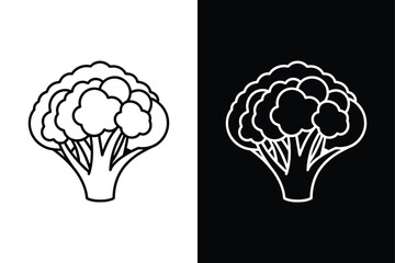 Broccoli icon vector on White Background ,Vector Art Illustration on white background.