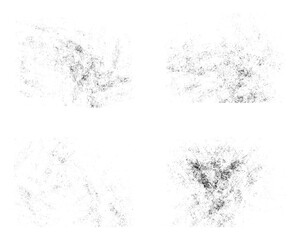 Overlay textures set stamp with grunge effect. Old damage Dirty grainy and scratches.  Abstract grunge black and white distressed texture background