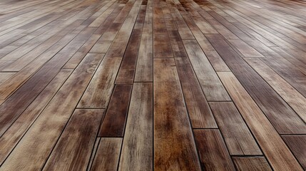 Rustic Brown Wood Floor with Earthy Grain Details in Photorealistic Style