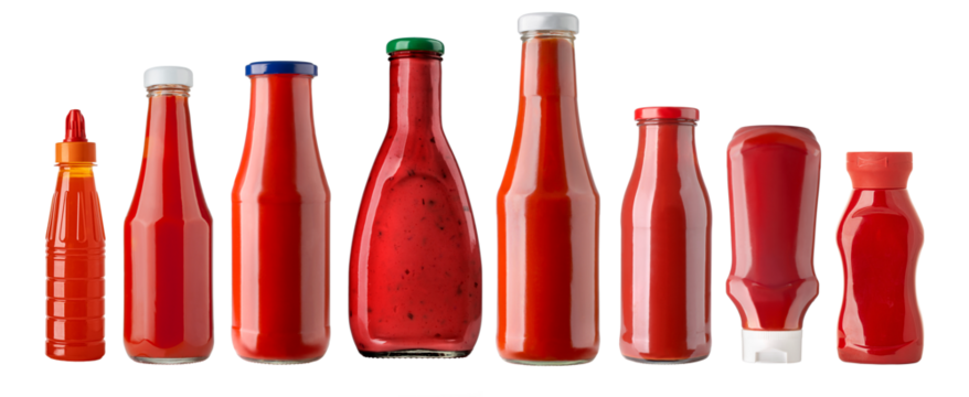 Bottles of Ketchup  isolated
