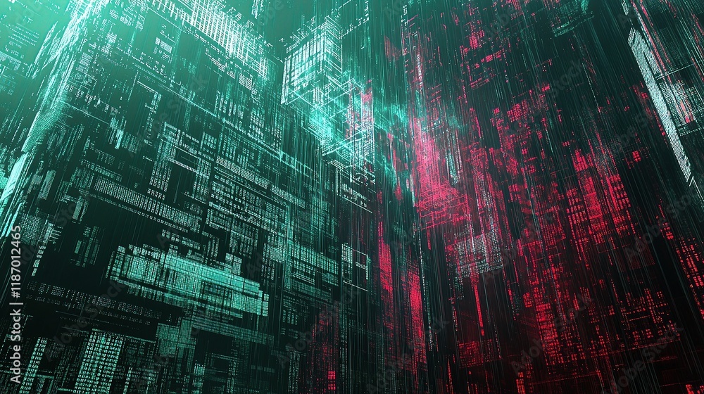 Poster abstract technology background with programming code and lines