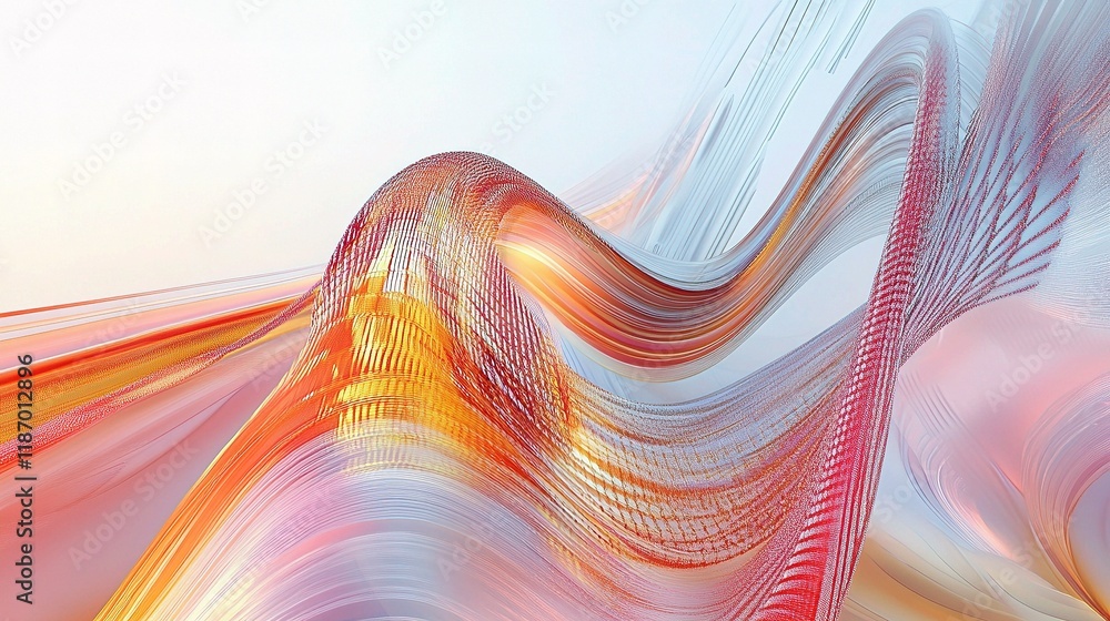 Aufkleber 3d sankey diagram with flowing data streams in vibrant colors