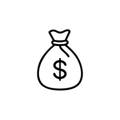 money bag icon isolated on transparent background

